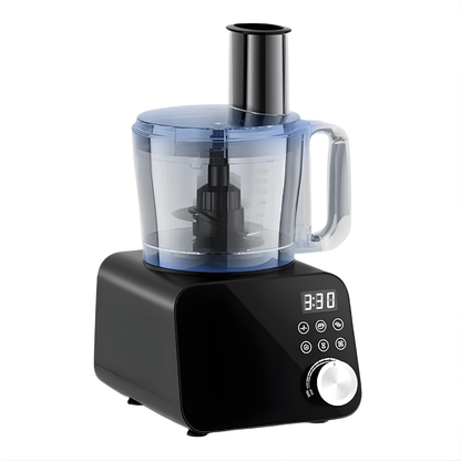 12-Cup Food Processor with 600W Motor, 6 Programs & 11 Speeds