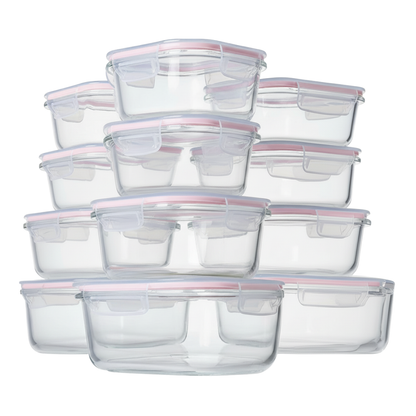 12 Piece Borosilicate Glass Food Storage Containers with Lids