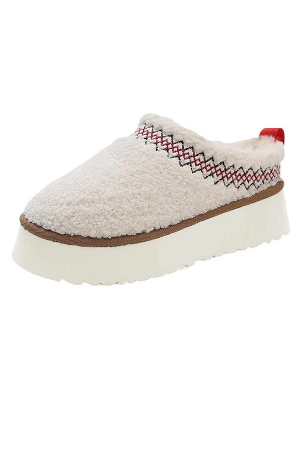 Støvler sherpa broderet vinter plys tykkere sål slip-on