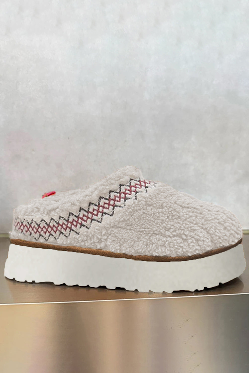 Støvler sherpa broderet vinter plys tykkere sål slip-on