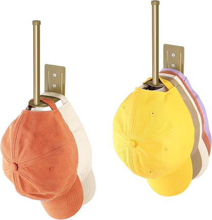 2pc Hat Rack Organizer for Caps, Stainless Steel, Wall Mounted Storage