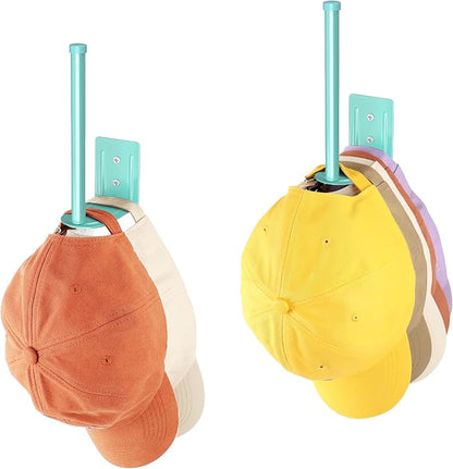 2pc Hat Rack Organizer for Caps, Stainless Steel, Wall Mounted Storage