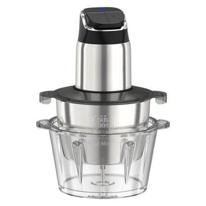 8-Cup Food Processor with Dual Bowls, Adjustable Speed Control