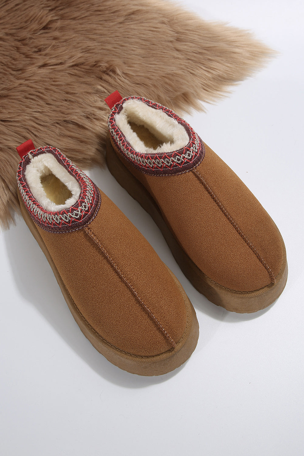 Dame støvler ruskind foret vinter slip-on design