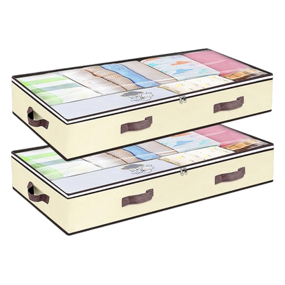 90L Under Bed Storage Bins with Zipper Lid, Foldable Fabric Bag
