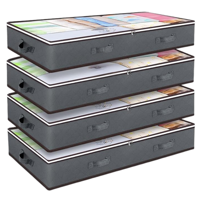 90L Under Bed Storage Bins with Zipper Lid, Foldable Fabric Bag