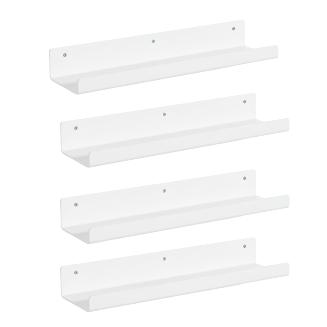 Acrylic Wall Shelves 15 Inch Floating Bathroom Organizer Set