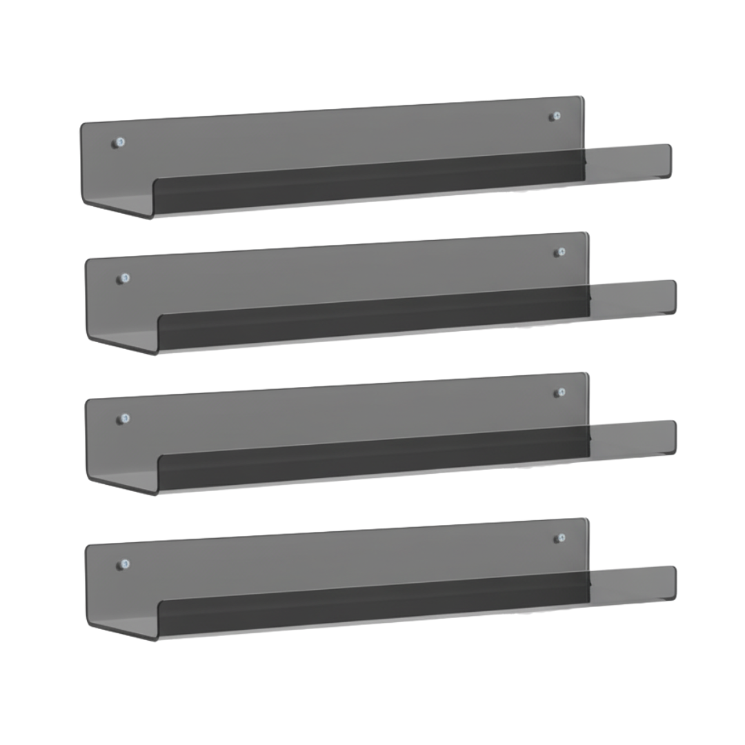 Acrylic Wall Shelves 15 Inch Floating Bathroom Organizer Set