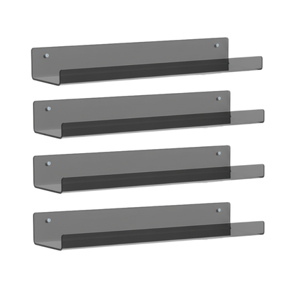 Acrylic Wall Shelves 15 Inch Floating Bathroom Organizer Set