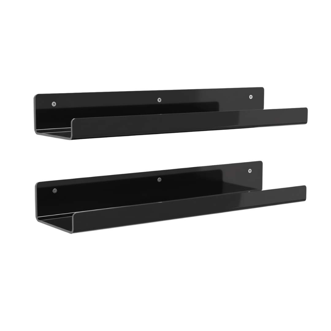 Acrylic Wall Shelves 15 Inch Floating Bathroom Organizer Set