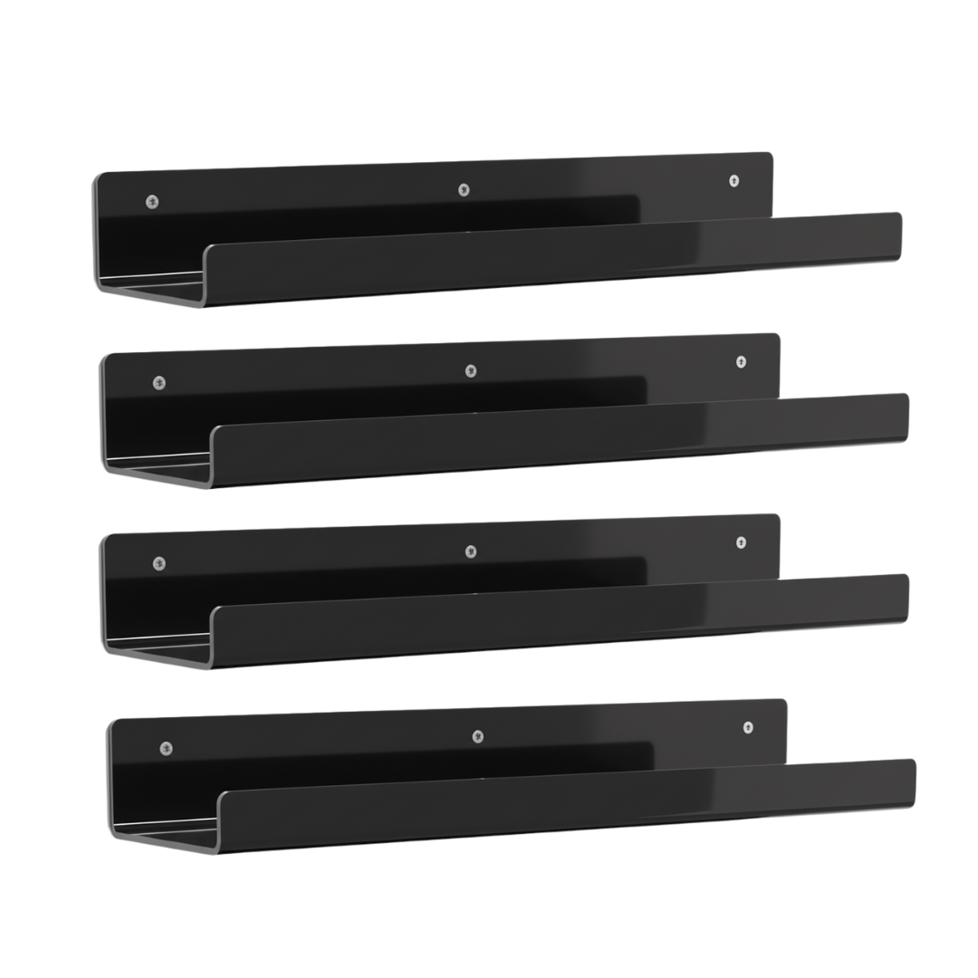 Acrylic Wall Shelves 15 Inch Floating Bathroom Organizer Set