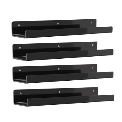 Acrylic Wall Shelves 15 Inch Floating Bathroom Organizer Set