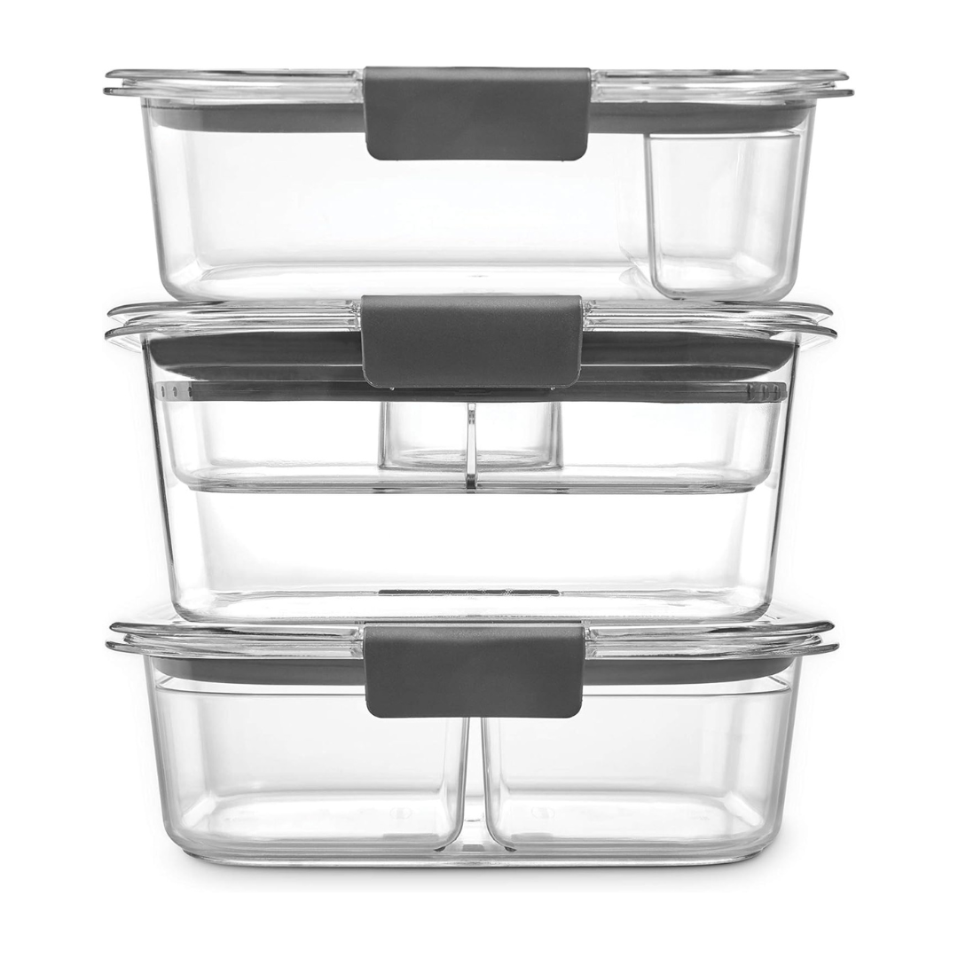 Airtight Food Storage Containers, Leak-Resistant Stackable Set