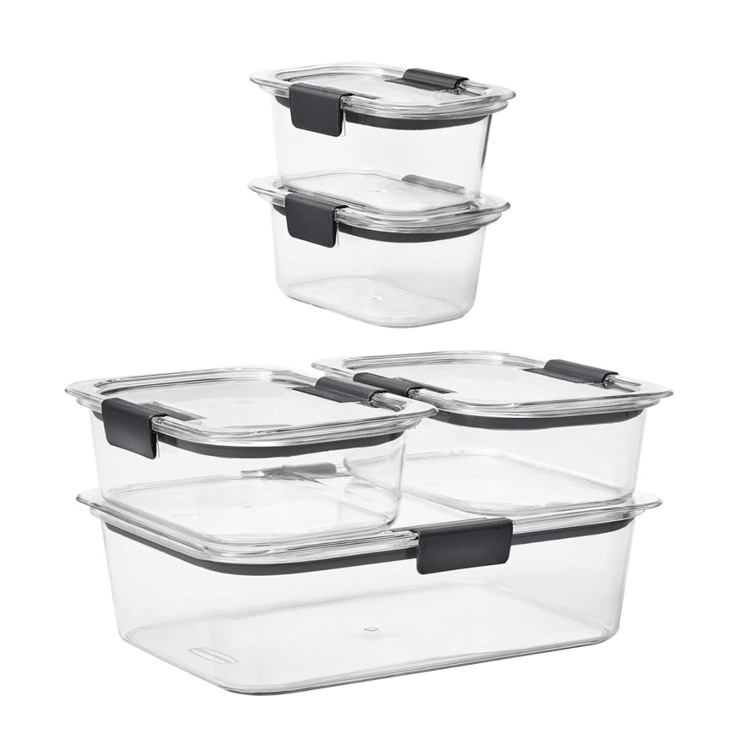 Airtight Food Storage Containers, Leak-Resistant Stackable Set
