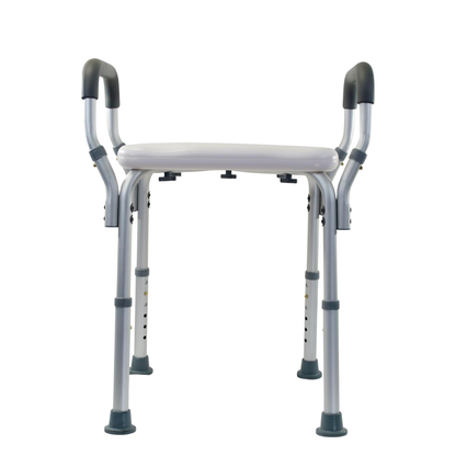 Height Adjustable Shower and Bath Chair with Arms and Optional Back