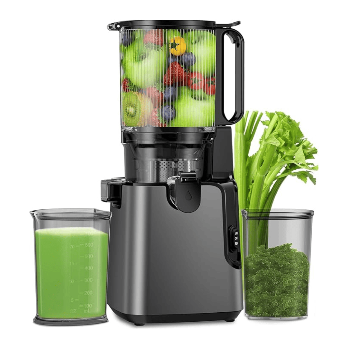 Cold Press Juice Extractor featuring a 400W Motor and 5.4-Inch Wide Chute - Kim Mode