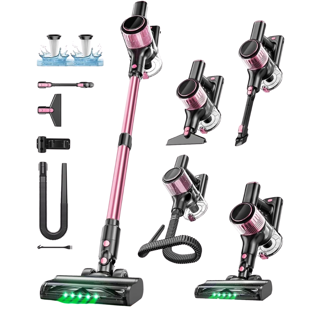 Cordless 10-in-1 Stick Vacuum with Powerful Suction and LED Light