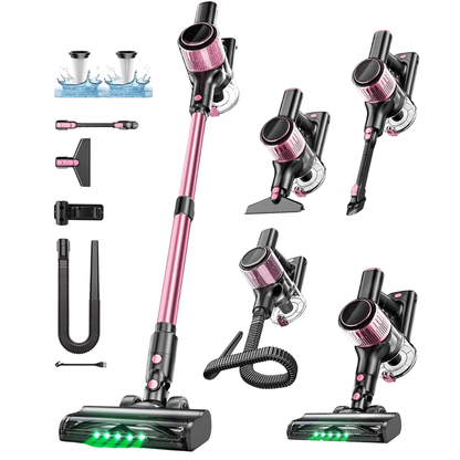 Cordless 10-in-1 Stick Vacuum with Powerful Suction and LED Light