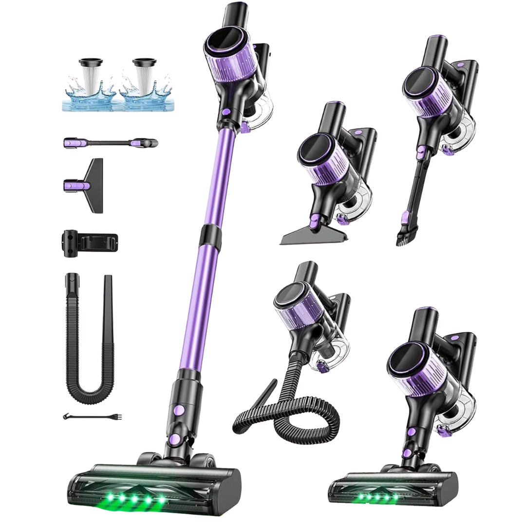 Cordless 10-in-1 Stick Vacuum with Powerful Suction and LED Light