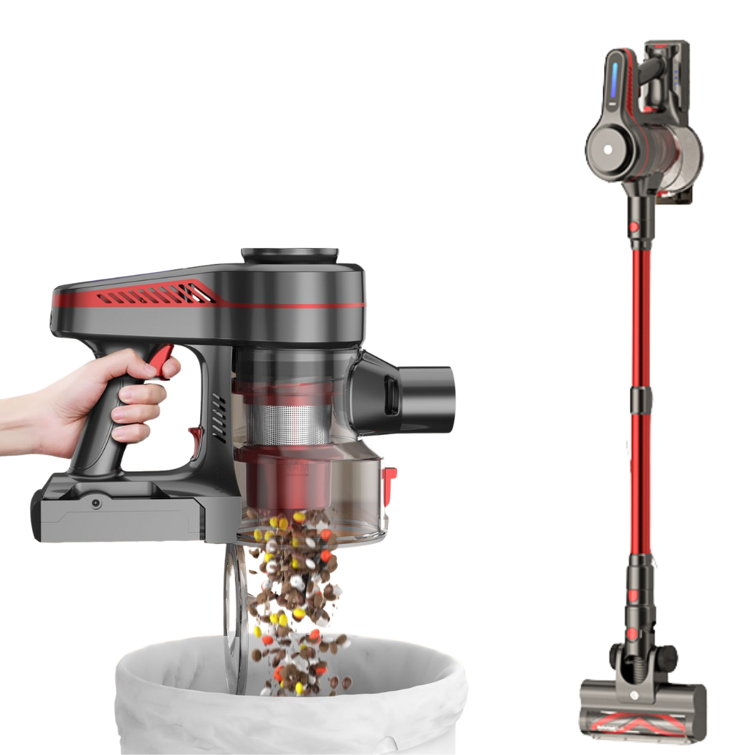 Cordless Stick Vacuum with LED, 28KPa Suction, and 1.5L Dust Cup