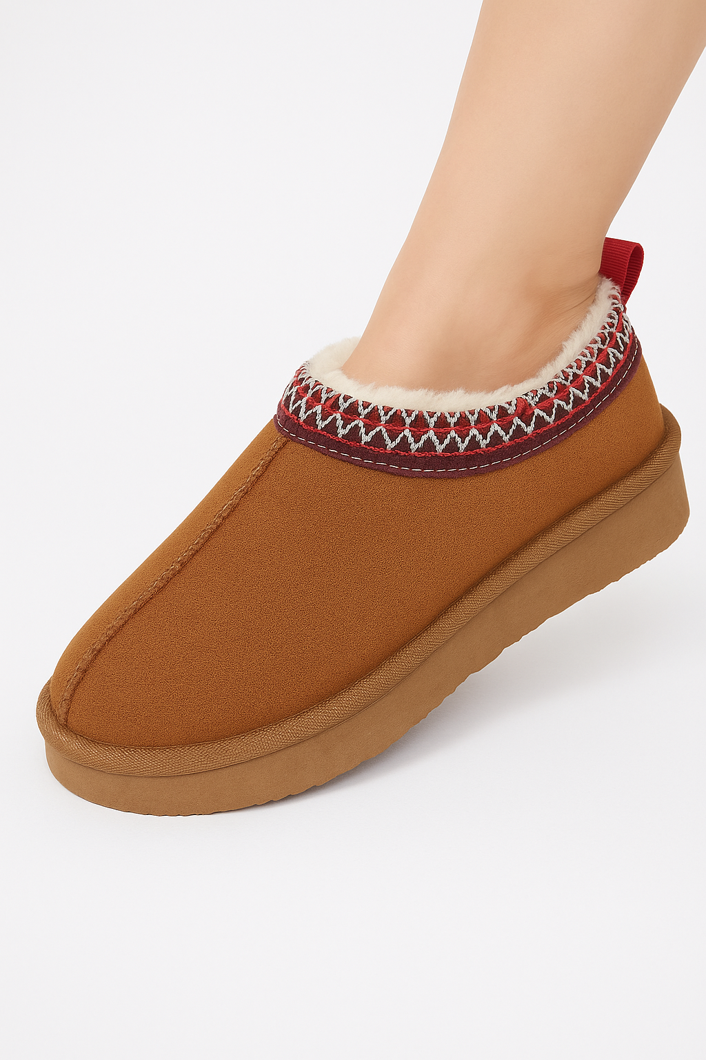 Dame støvler ruskind foret vinter slip-on design