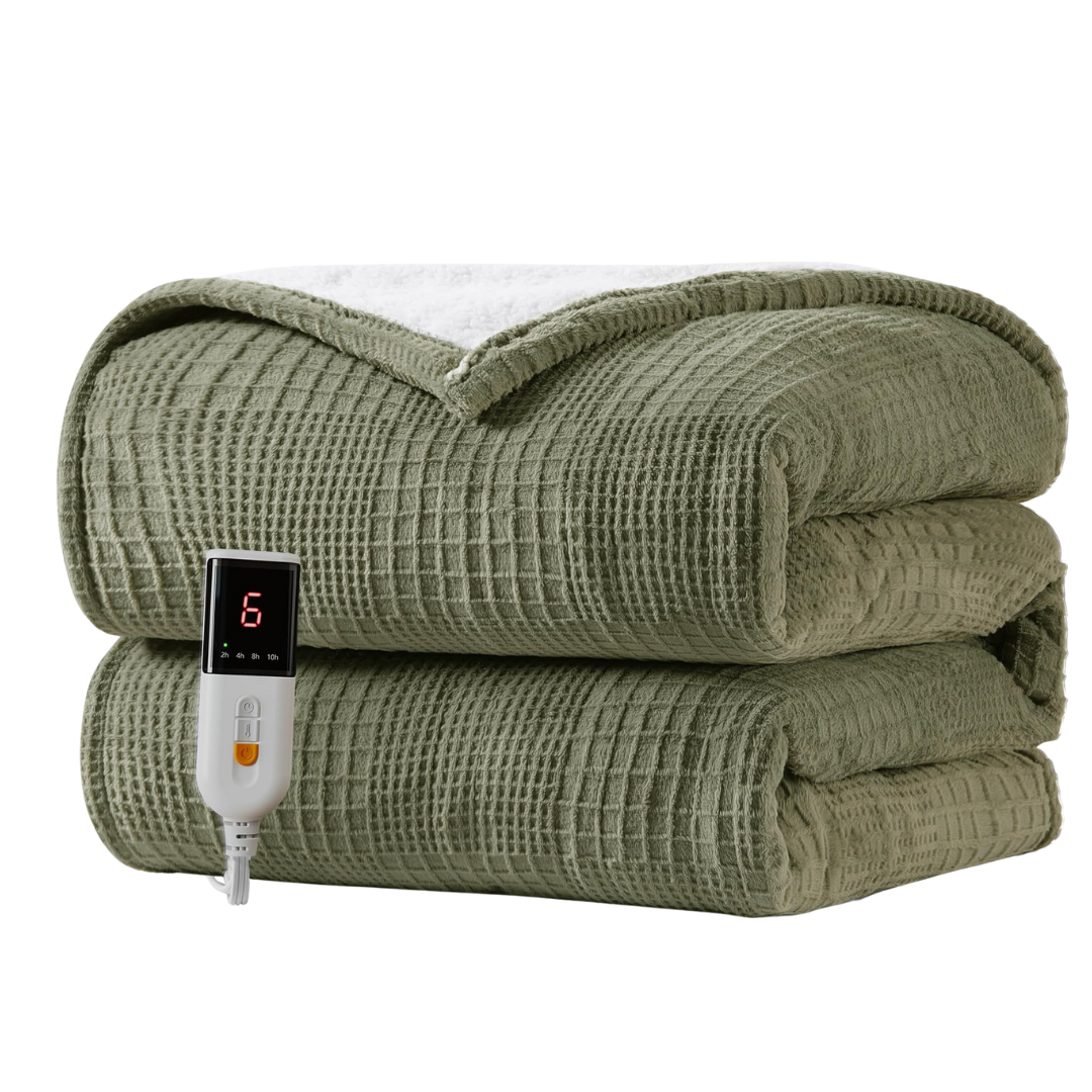 Electric Heated Blanket with Adjustable Heat Levels & Timer Control
