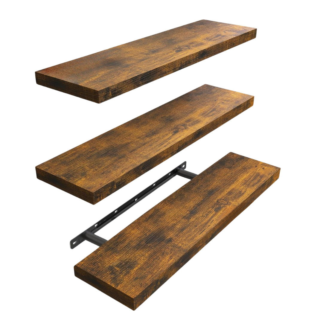 Floating Wall Shelves 3-Pack Wood Shelves for Home Organization