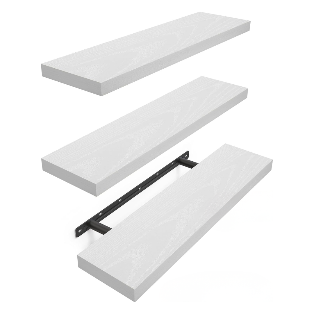 Floating Wall Shelves 3-Pack Wood Shelves for Home Organization