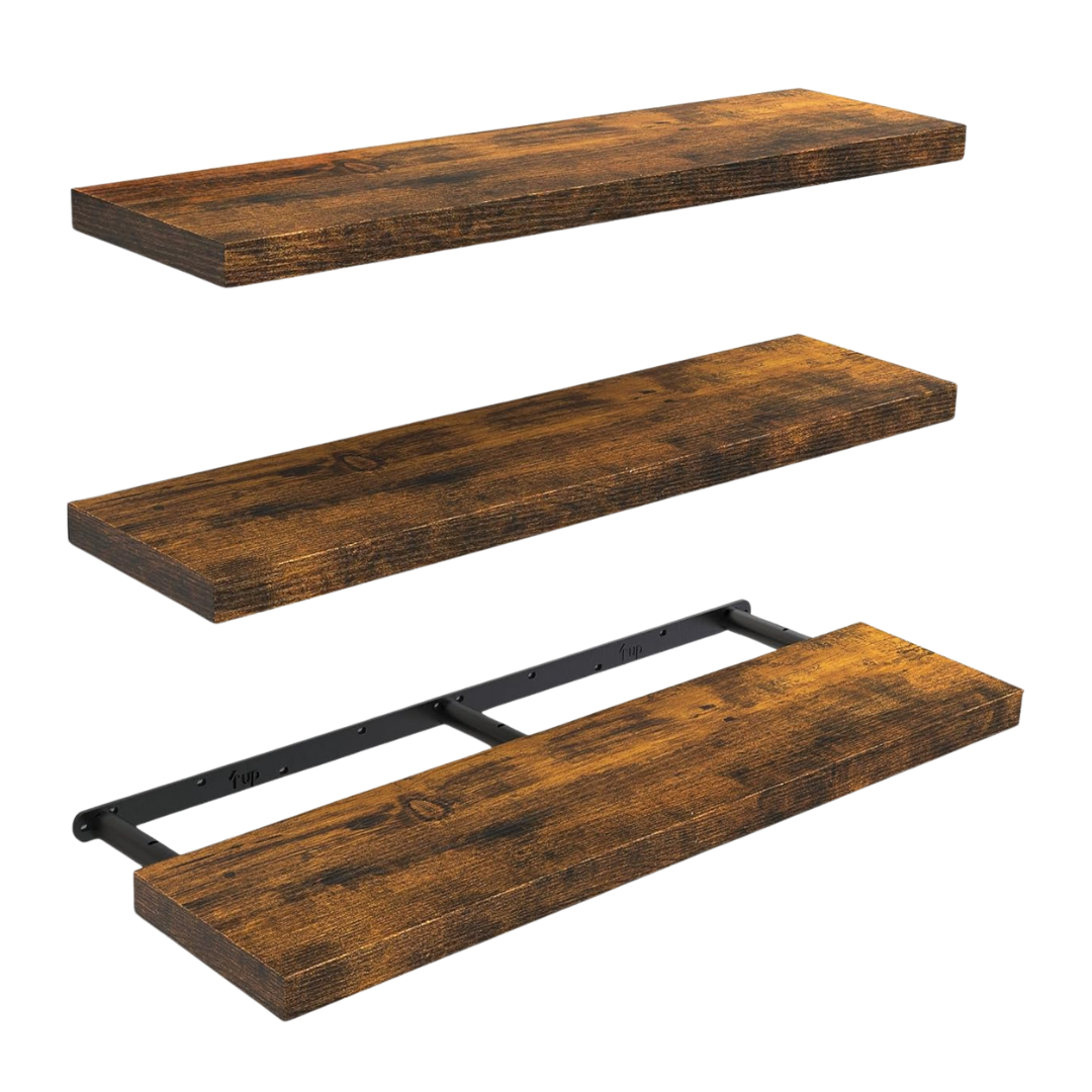 Floating Wall Shelves 3-Pack Wood Shelves for Home Organization
