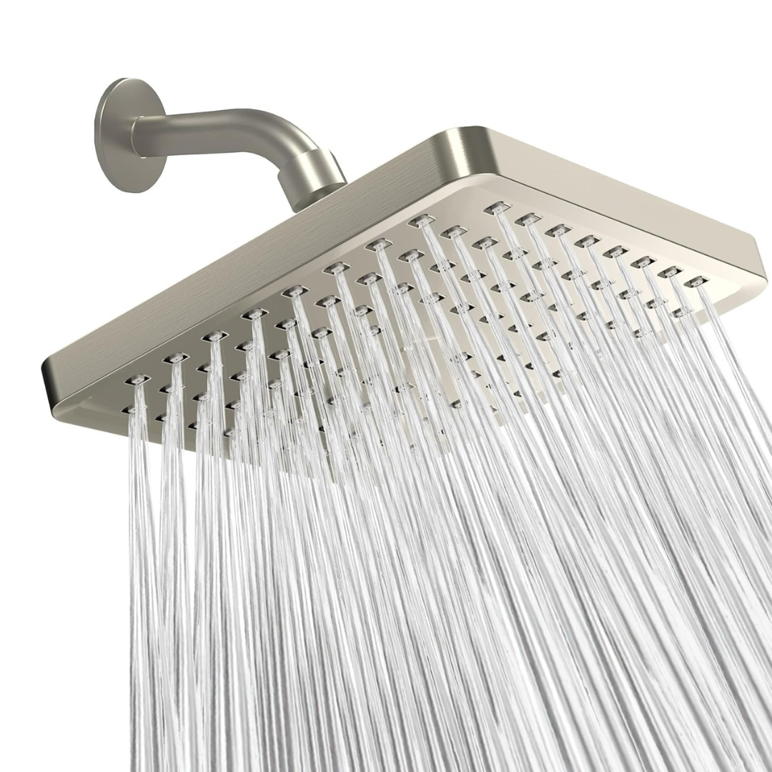 High Pressure Rainfall Shower Head Adjustable Swivel for Full Coverage