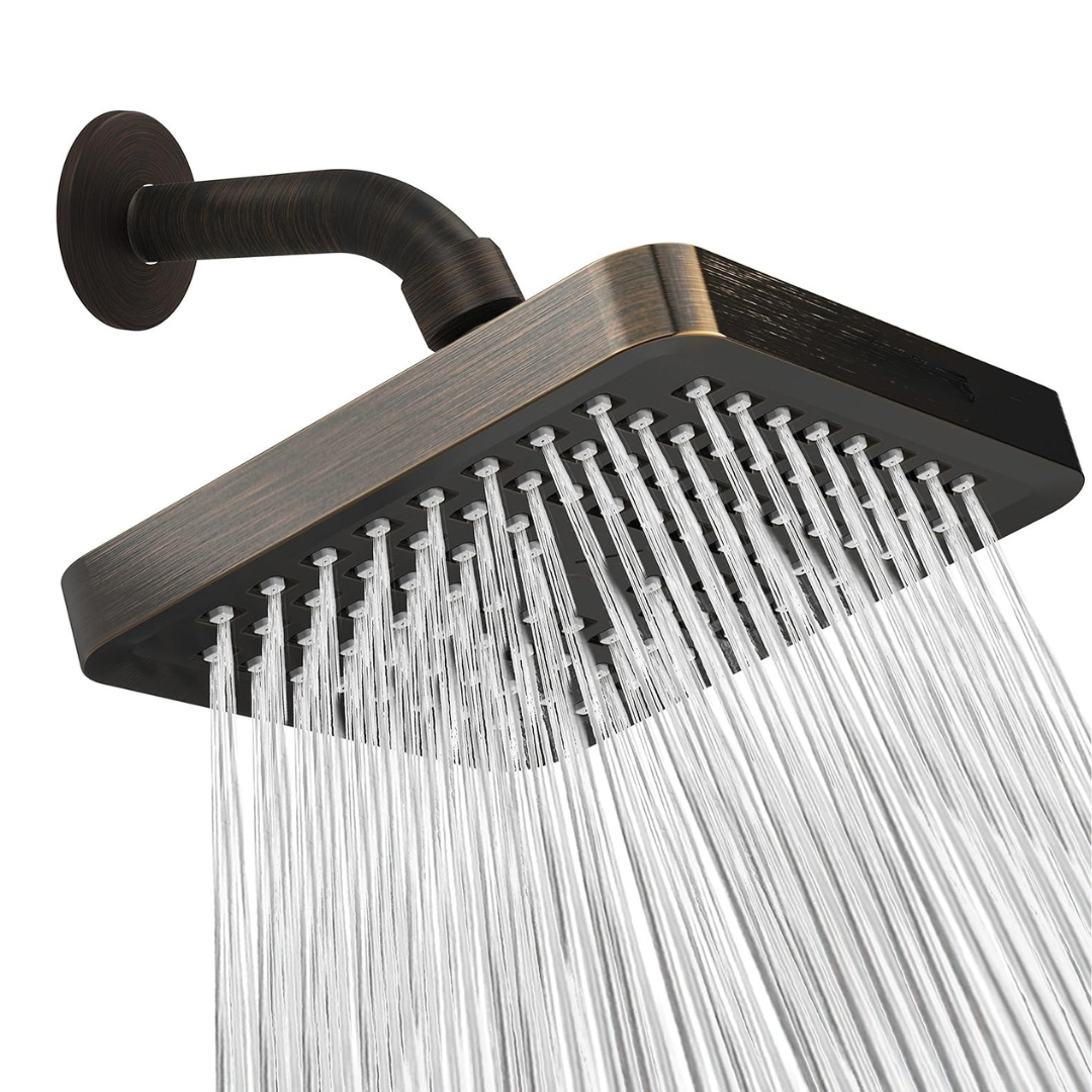 High Pressure Rainfall Shower Head Adjustable Swivel for Full Coverage