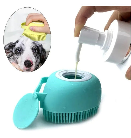 Pet Bath Brush Silicone Dispenser for Dog & Cat Grooming
