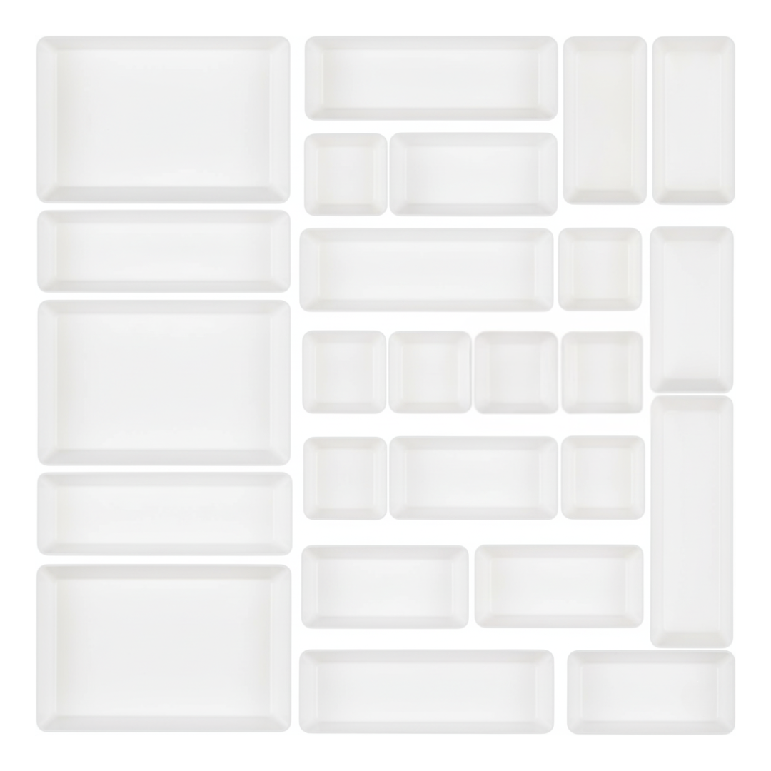 Plastic Drawer Organizer Set 25-Piece in 4-Size Storage Trays