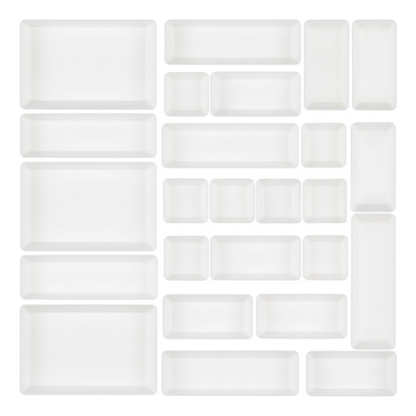 Plastic Drawer Organizer Set 25-Piece in 4-Size Storage Trays