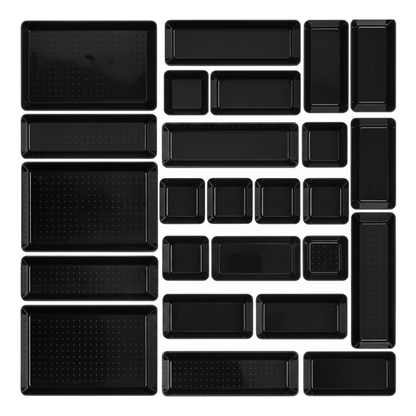 Plastic Drawer Organizer Set 25-Piece in 4-Size Storage Trays
