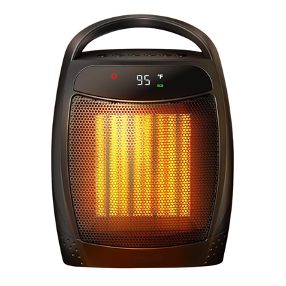 Portable Ceramic Space Heater with Thermostat, Fan, and Auto Shutoff