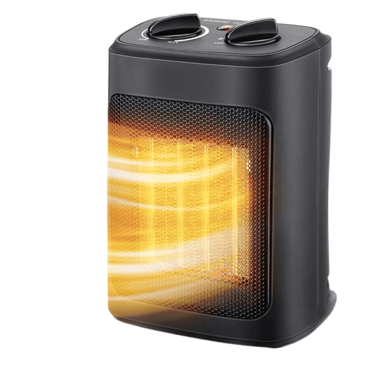 Black Portable Heater with Built-In Thermostat - Kim Mode