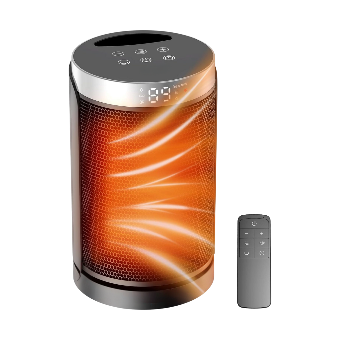 Portable Space Heater with Thermostat, 70° Oscillation & Timer