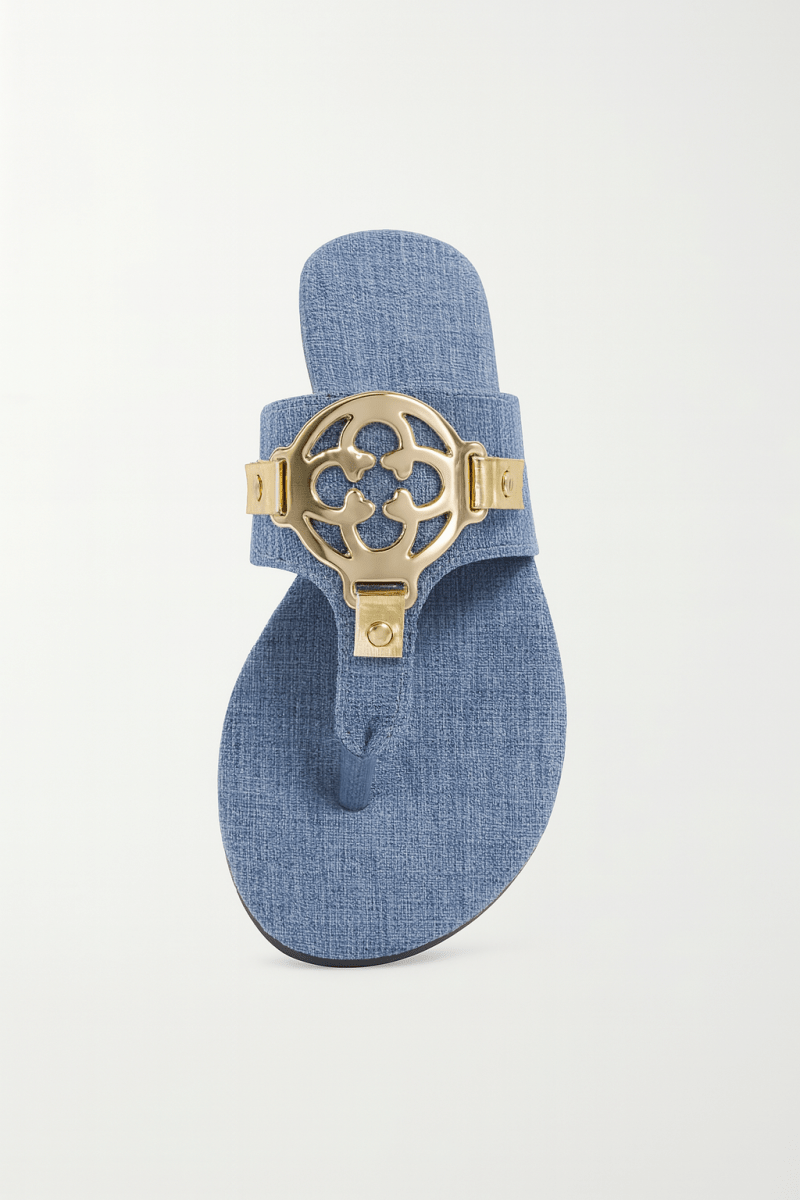 Sandaler i syntetisk læder med metalpynt i afslappet stil