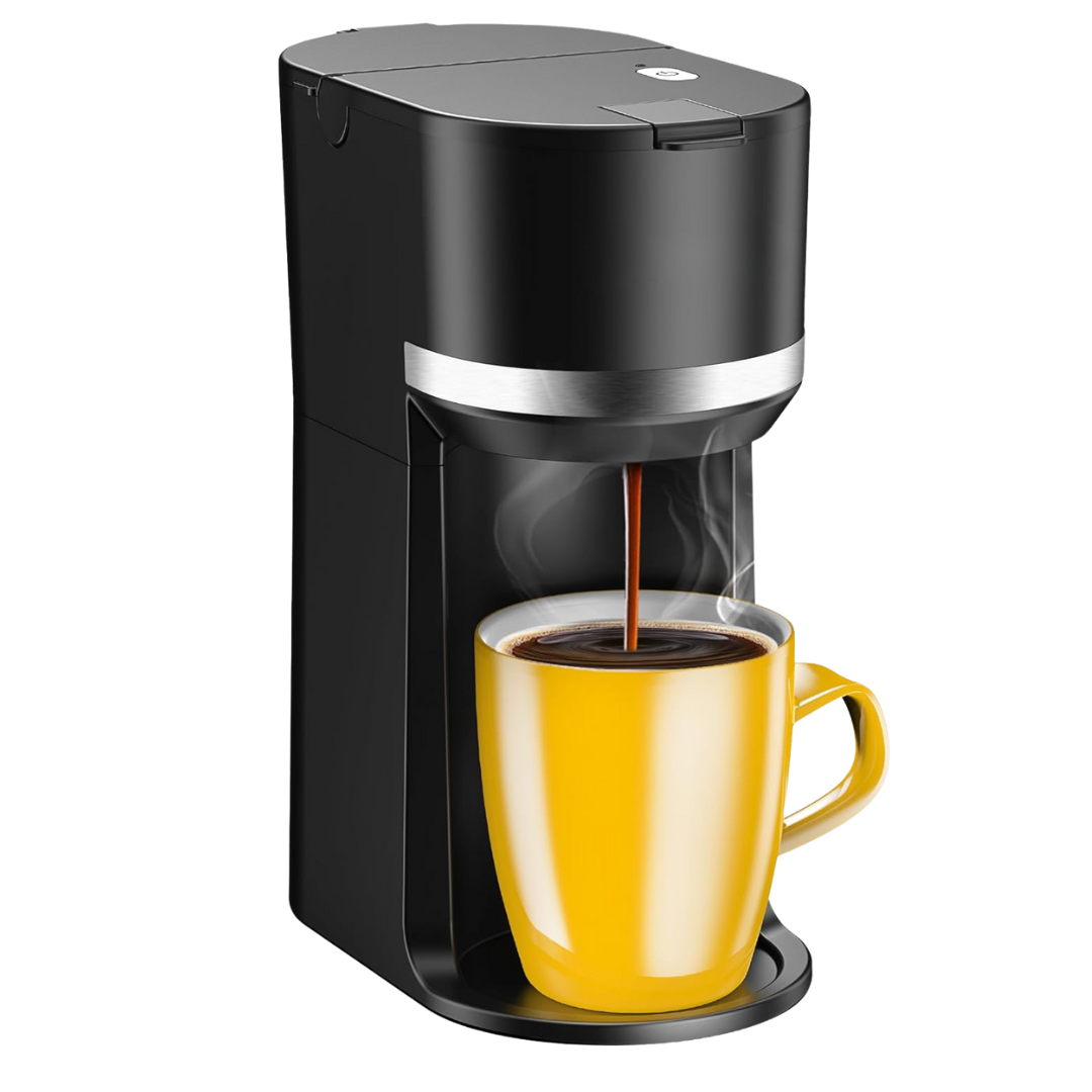 Single Serve Coffee Maker for K-Cup & Ground Coffee, Fast Brew
