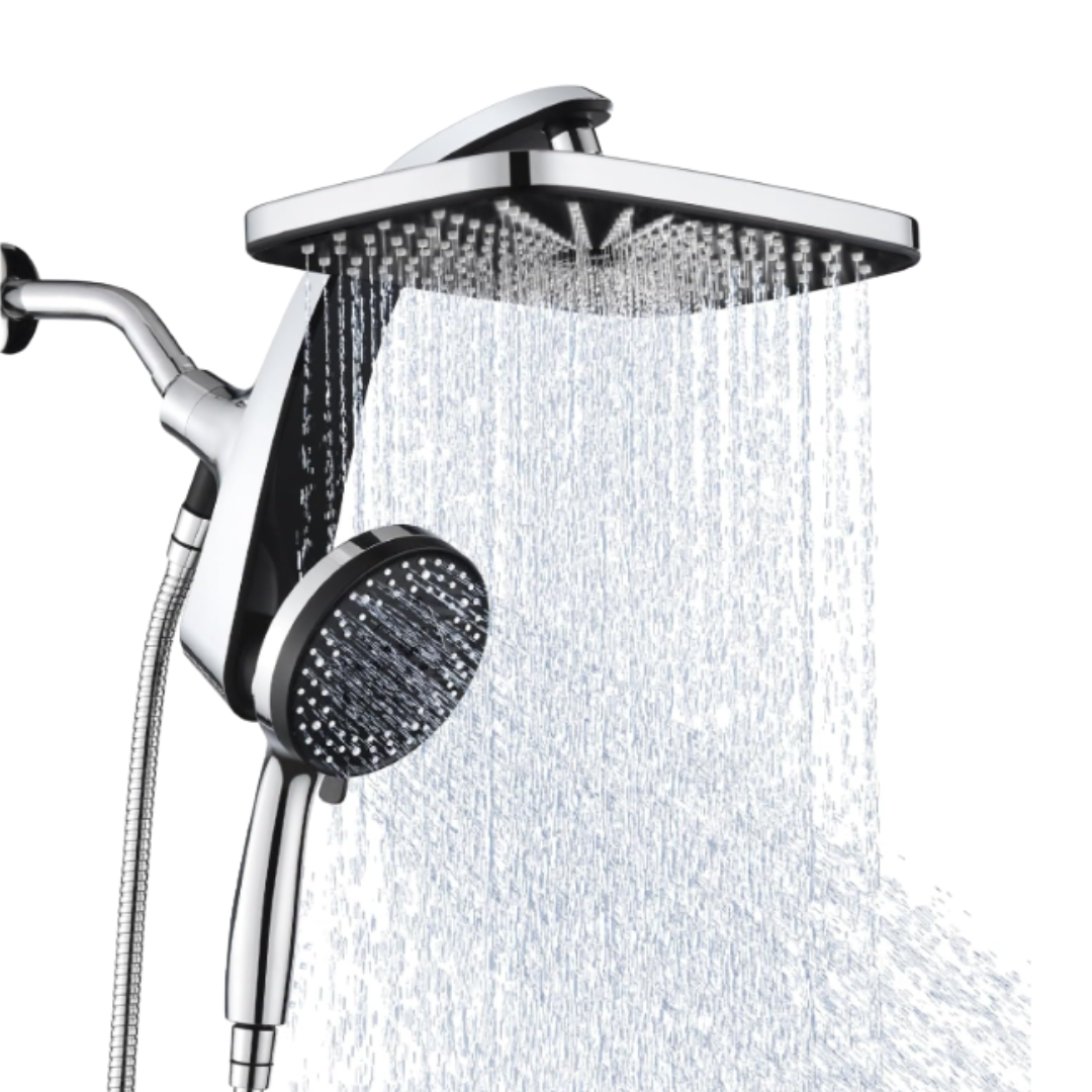 Square Rainfall Shower System with 10 Mode Handheld, 2.5 GPM