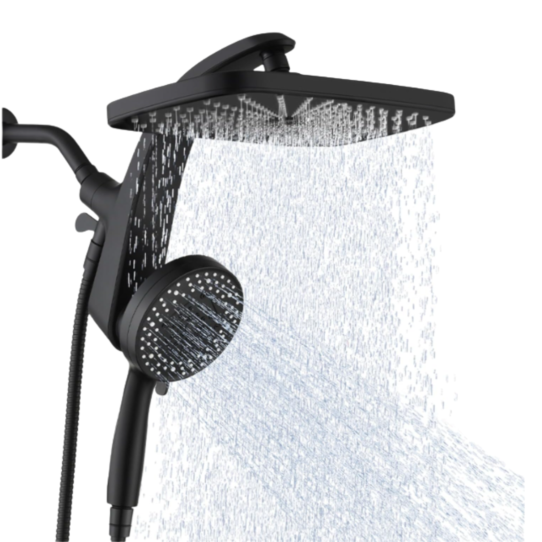 Square Rainfall Shower System with 10 Mode Handheld, 2.5 GPM