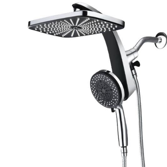 Square Rainfall Shower System with 10 Mode Handheld, 2.5 GPM