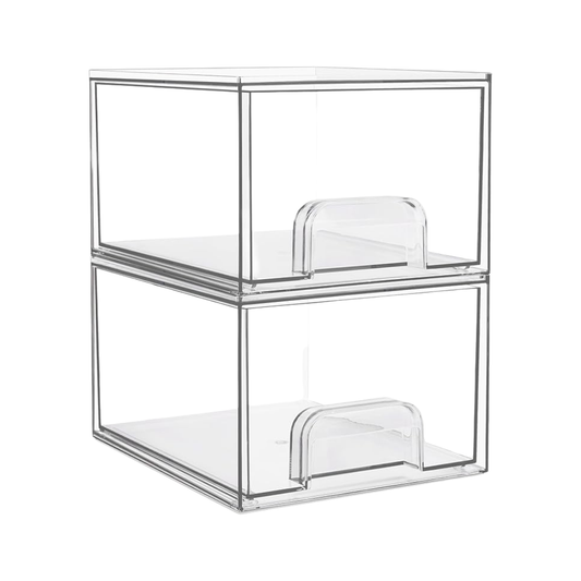 Stackable Storage Drawers Clear Acrylic Bathroom Organizer for Vanity