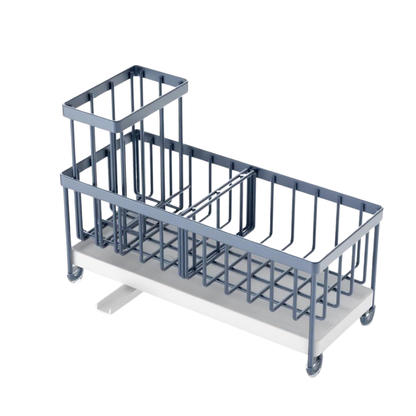 Stainless Steel Sink Caddy Organizer with Rotatable Drain Spout