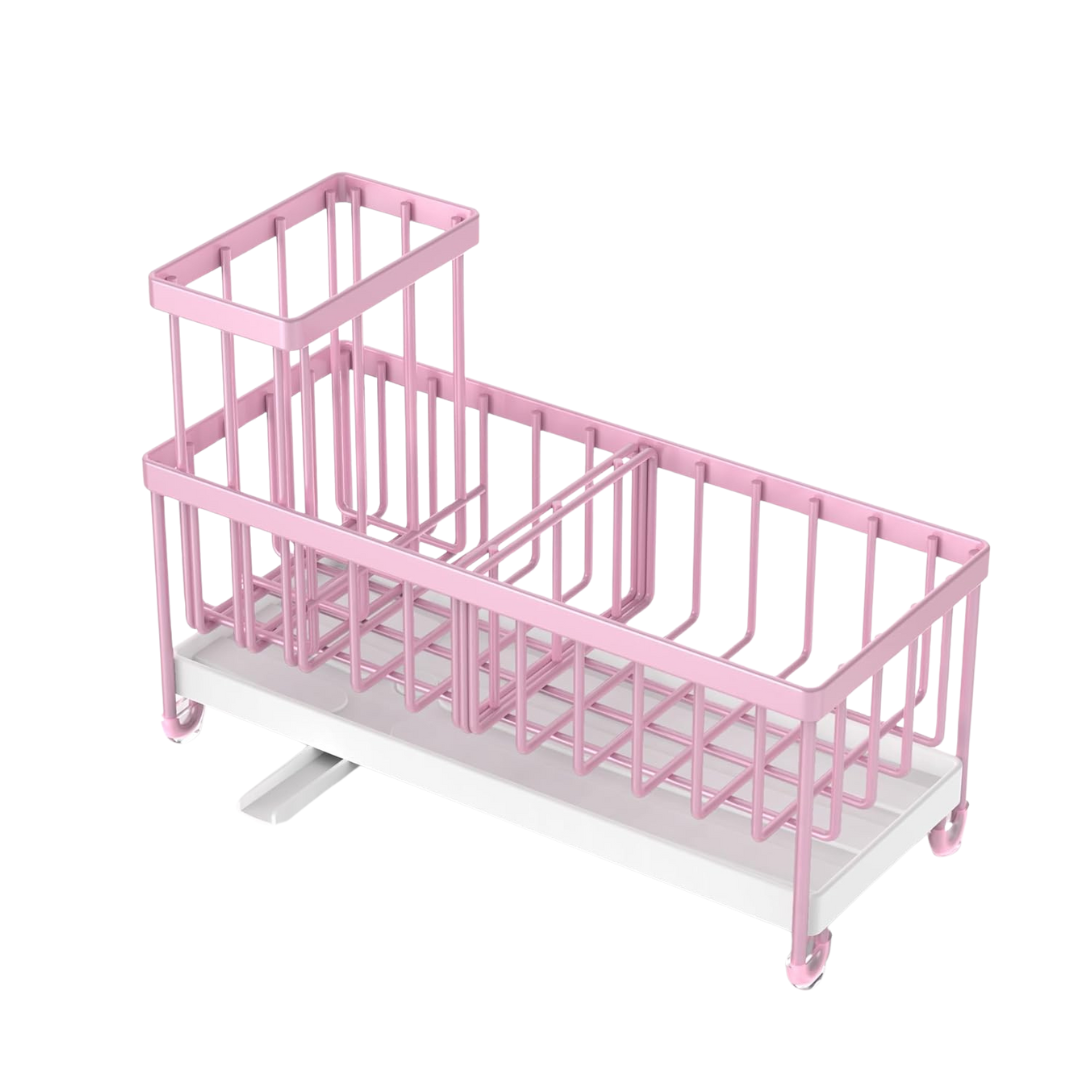 Stainless Steel Sink Caddy Organizer with Rotatable Drain Spout