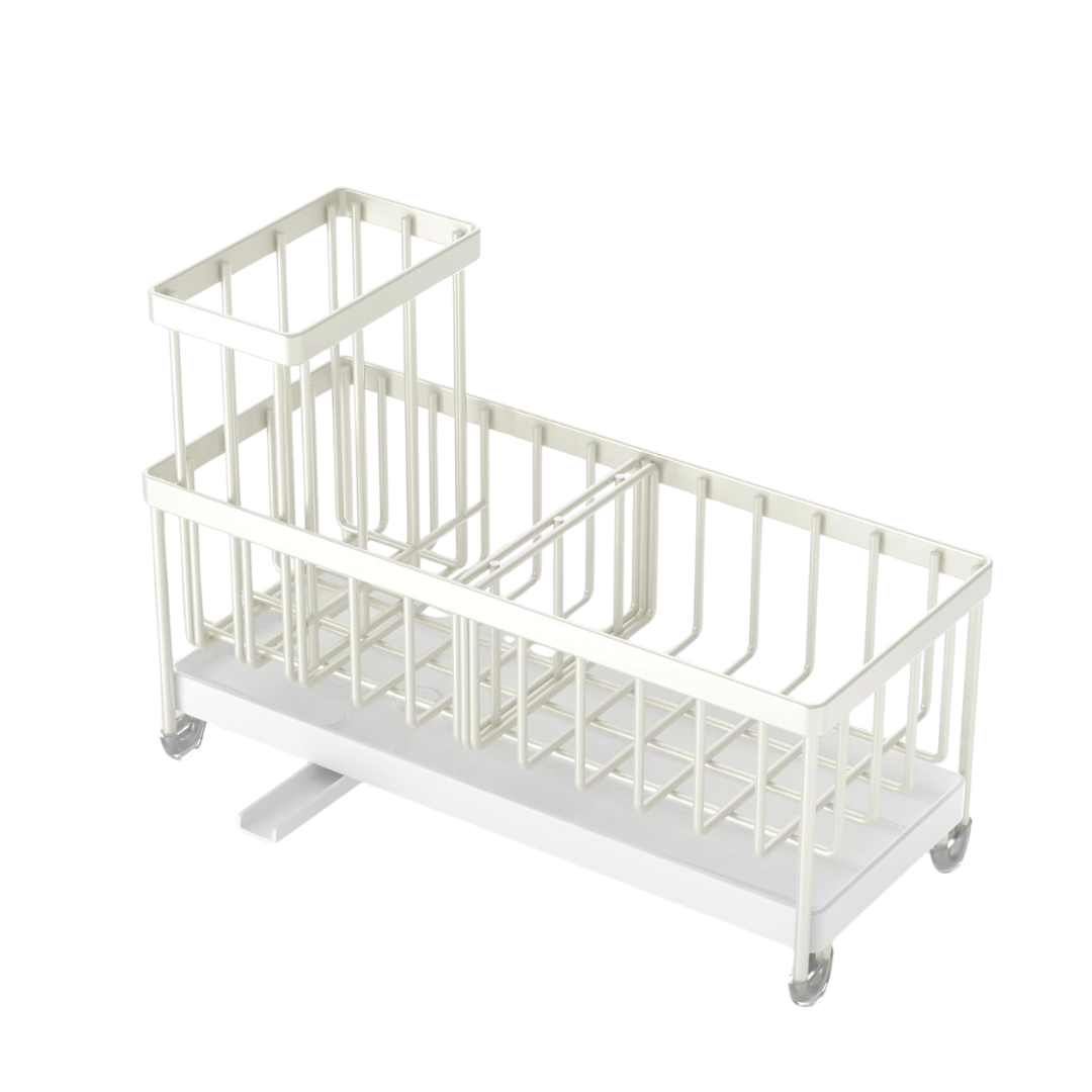 Stainless Steel Sink Caddy Organizer with Rotatable Drain Spout