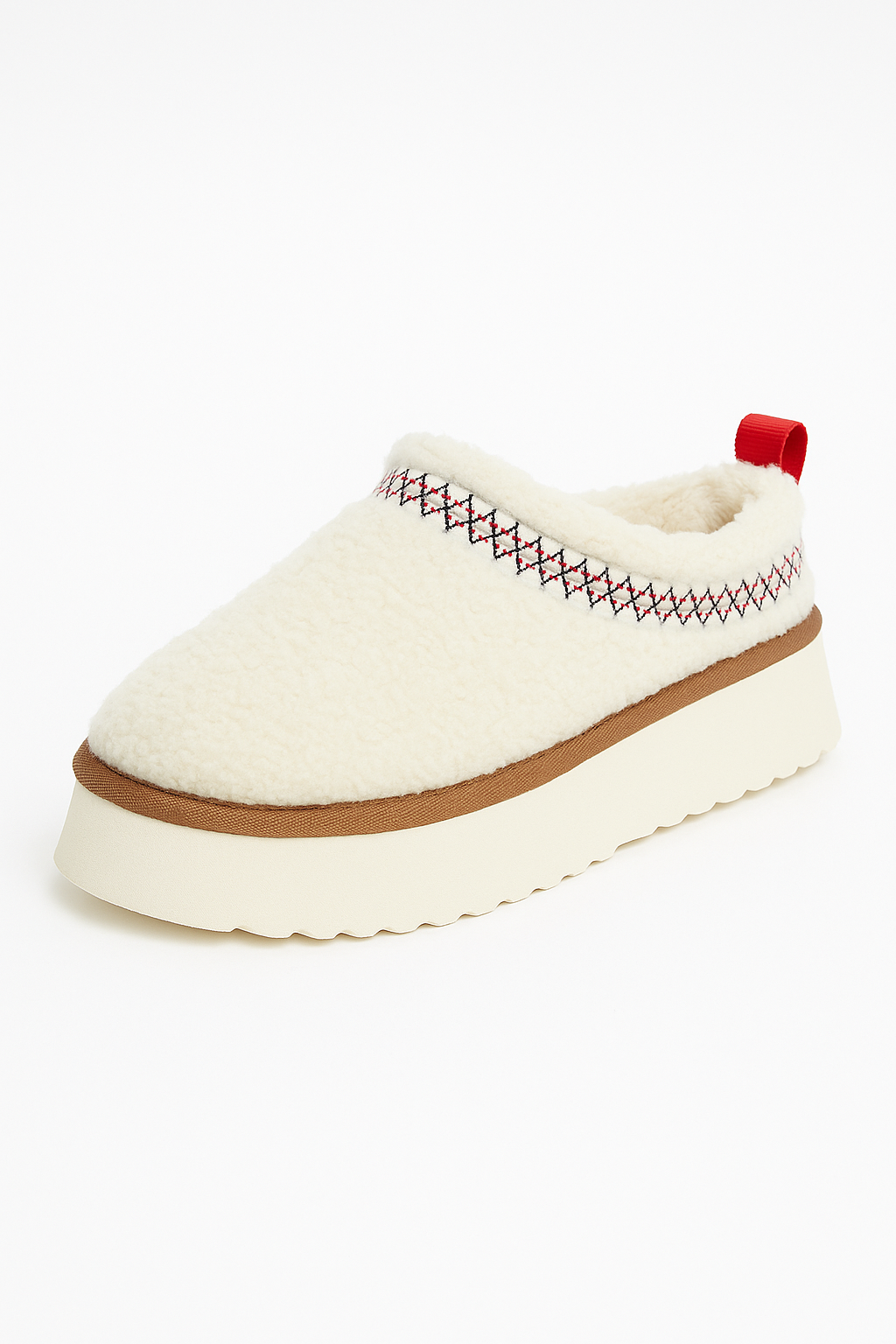 Støvler sherpa broderet vinter plys tykkere sål slip-on