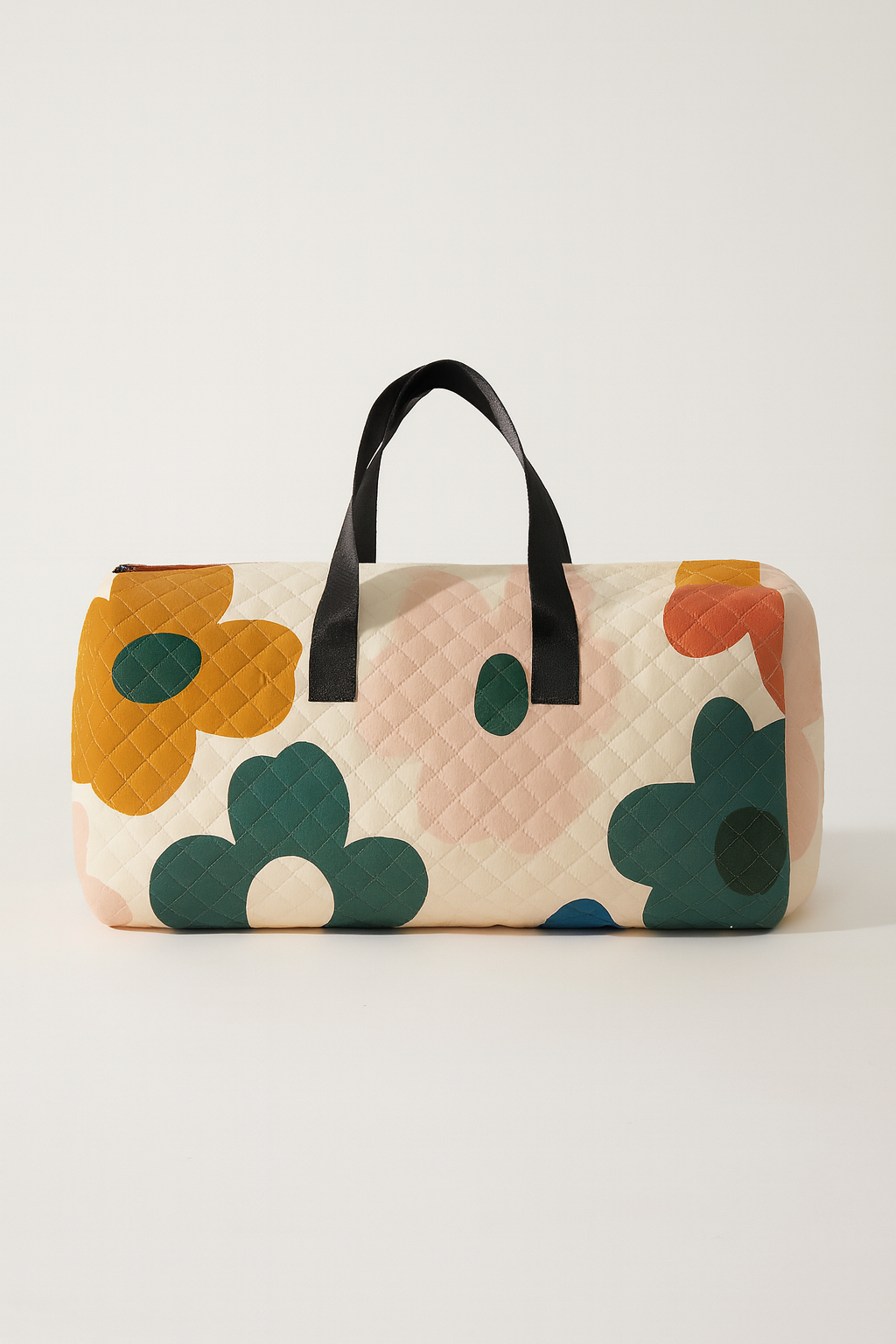 Taske blomsterprint quiltet weekendtaske polyester