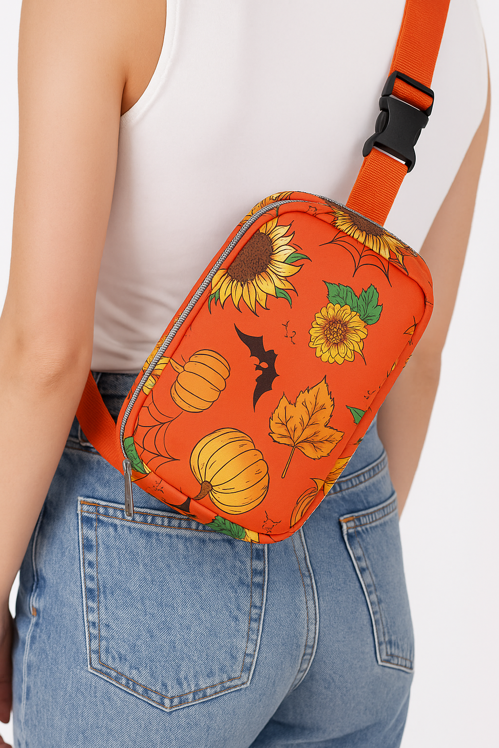 Taske crossbody PU efterår Halloween-print justerbar rem